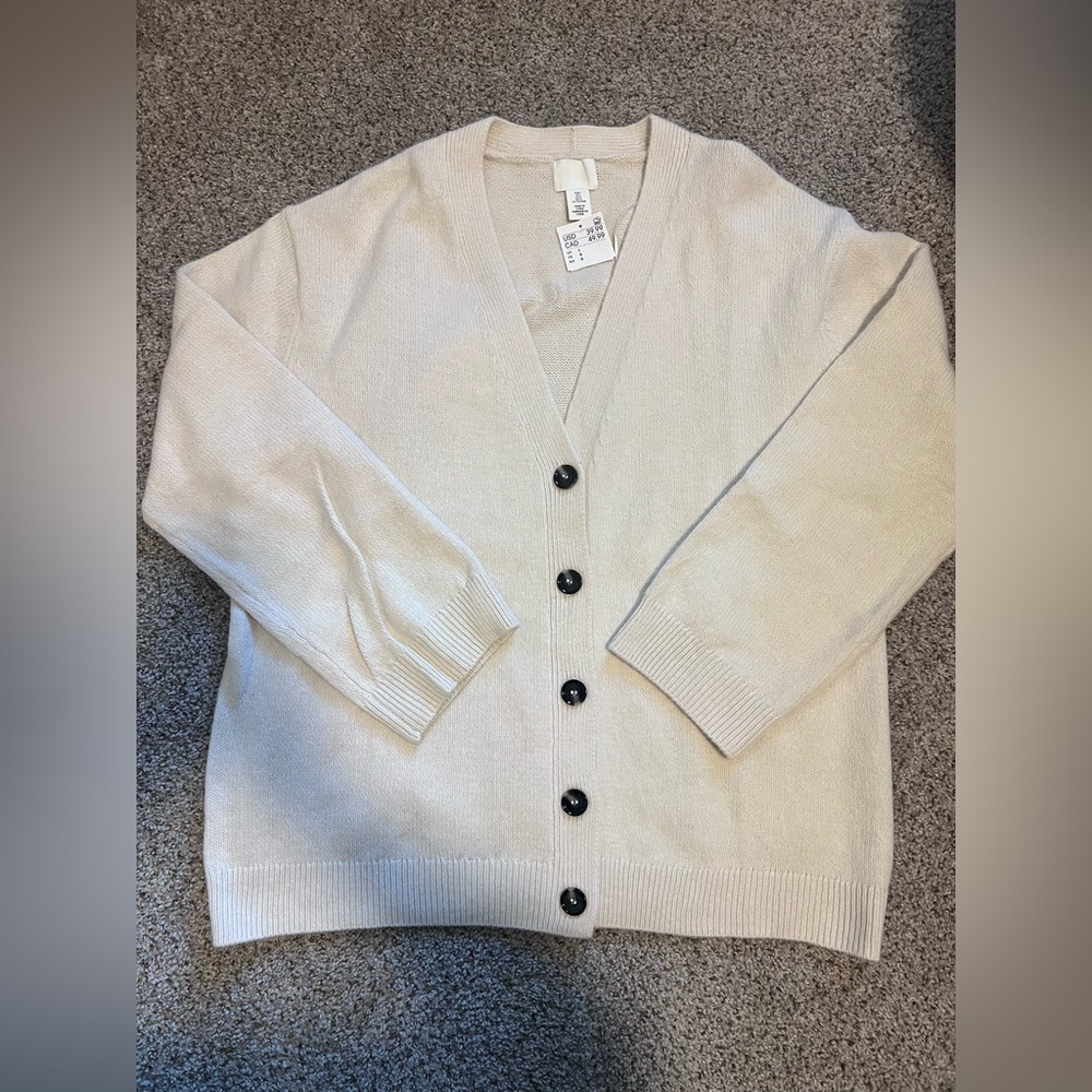 H&M Cream Knit Cardigan